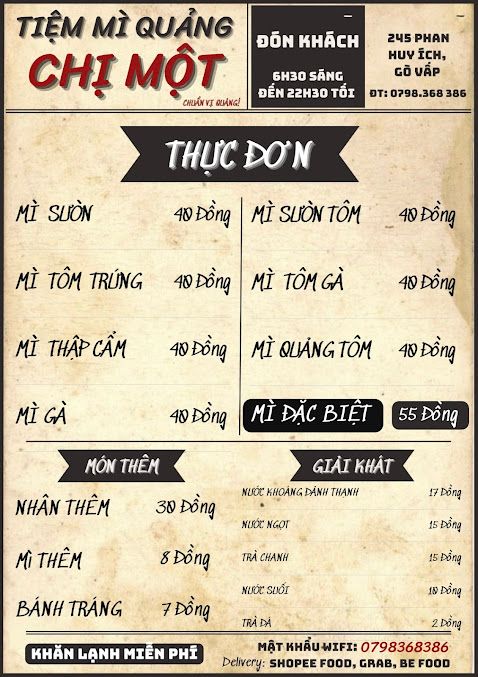 Tiệm Mì Quảng Chị Một - Phan Huy Ích