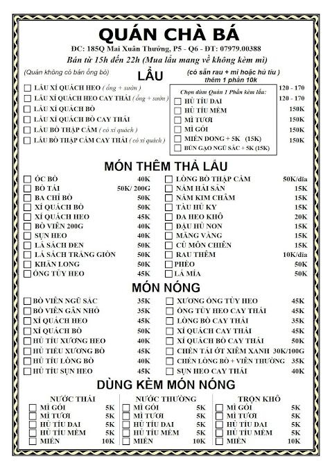 Quán Chà Bá - Lẩu Xí Quách
